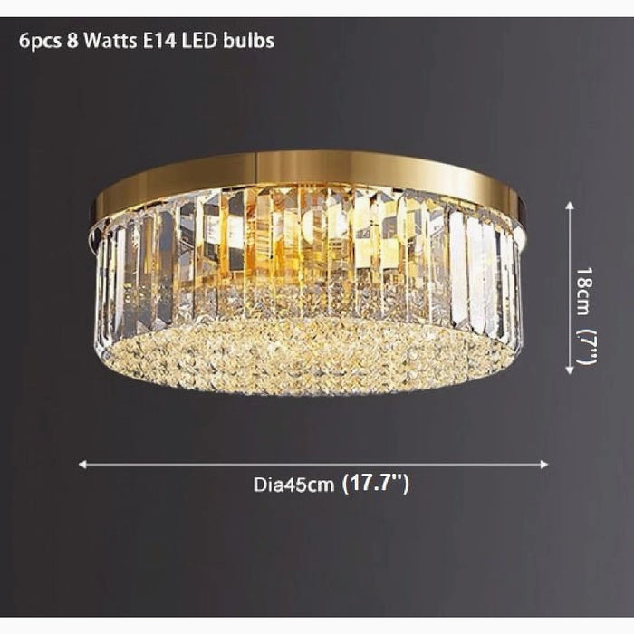 MIRODEMI® Affi | Contemporary golden crystal ceiling chandelier