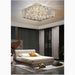 MIRODEMI® Affile | Chrome square crystal ceiling chandelier for bedroom