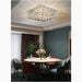 MIRODEMI® Affile | Chrome square crystal ceiling chandelier for dining room