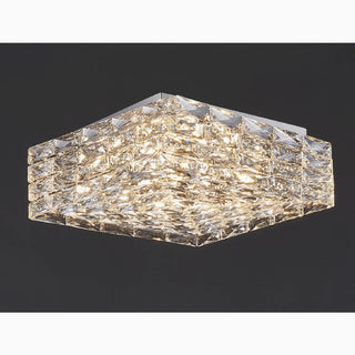 MIRODEMI® Affile | Chrome square crystal ceiling chandelier on