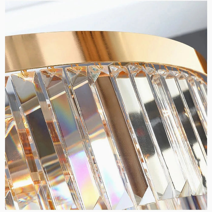 MIRODEMI® Afragola | Contemporary gold crystal ceiling chandelier details