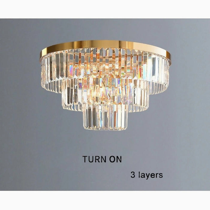 MIRODEMI® Afragola | Contemporary gold crystal ceiling chandelier on