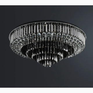 MIRODEMI® Africo | Round Modern Black Crystal Chandeliers