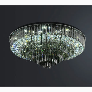 MIRODEMI® Africo | Round Modern Black Crystal Chandelier on