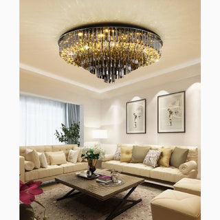 MIRODEMI® Africo | Round Modern Black Crystal Chandelier