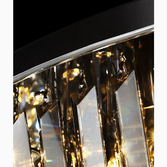 MIRODEMI® Africo | Round Modern Black Crystal Chandelier details