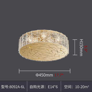 MIRODEMI® Agazzano | Round gold crystal ceiling chandelier