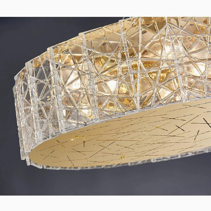MIRODEMI® Agazzano | Round gold crystal chandelier