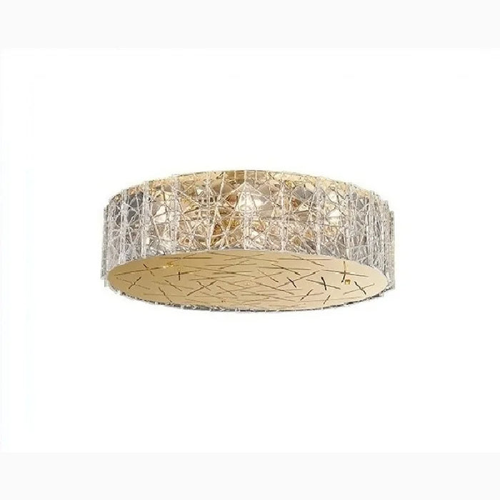 MIRODEMI® Agazzano | Round gold crystal ceiling chandelier