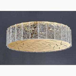 MIRODEMI® Agazzano | Round gold crystal ceiling chandelier