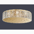MIRODEMI® Agazzano | Round gold crystal ceiling chandelier