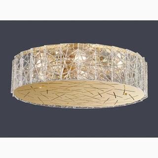 MIRODEMI® Agazzano | Round gold crystal ceiling chandelier