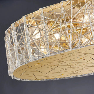 MIRODEMI® Agazzano | Round gold crystal ceiling chandelier