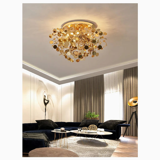 MIRODEMI® Agerola | Golden Bokeh Chandelier for living room