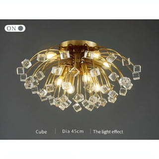 MIRODEMI® Aggius | Colorful Crystal Led Round Ceiling Chandelier on