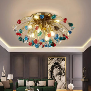 MIRODEMI® Aggius | Colorful Crystal Led Round Ceiling light