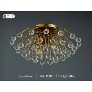 MIRODEMI® Aggius | golden Crystal Led Round Ceiling Chandelier