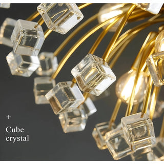 MIRODEMI® Aggius | Colorful Crystal Led Round Ceiling Chandelier cube