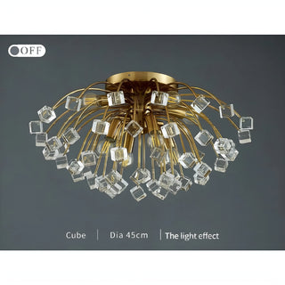 MIRODEMI® Aggius | Colorful Crystal Led Round Ceiling Chandelier cubes