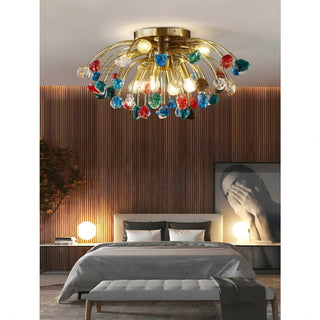 MIRODEMI® Aggius | gold Crystal Led Round Ceiling Chandelier