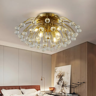 MIRODEMI® Aggius | Colorful Crystal Led Round Ceiling Chandelier for bedroom