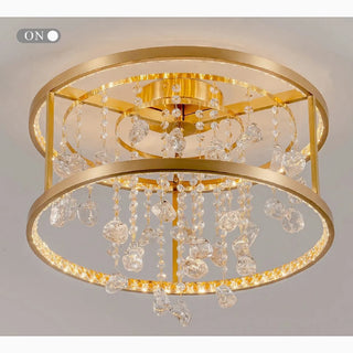 Copper Modern Crystal LED Hanging Chandelier exquisite lighting fixture