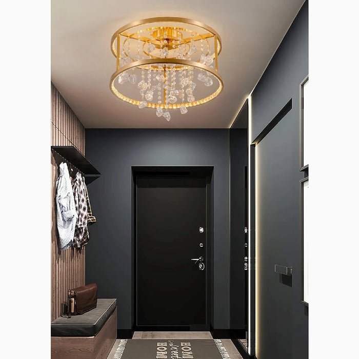 MIRODEMI® Agliano Terme | Copper  Crystal Led Hanging Chandelier
