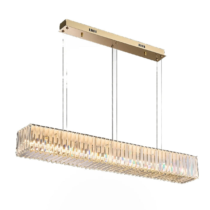 MIRODEMI® Aglientu | Rectangular Crystal Hanging LED Chandelier for Home