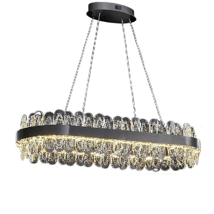MIRODEMI® Agna | Creative Rectangle Hanging Crystal LED Chandelier for Home