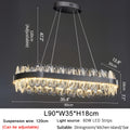 MIRODEMI® Agna | Creative Rectangle Hanging Crystal LED Chandelier for Living Room 