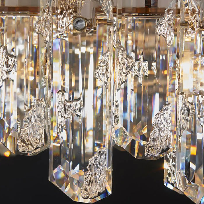 MIRODEMI® Agnadello | Creative Сrystal Ring Ceiling LED Chandelier for Bedroom in Details