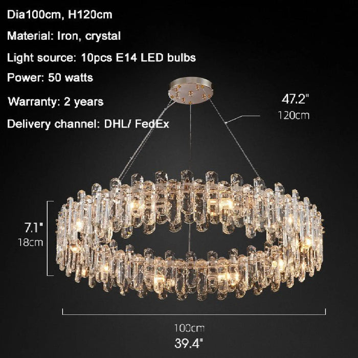 MIRODEMI® Agnadello | Stylish Creative Сrystal Ring Ceiling LED Chandelier for Bedroom