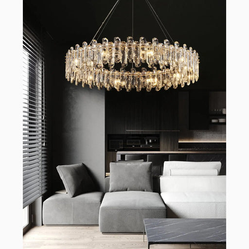 MIRODEMI® Agnadello | Luxury Creative Сrystal Ring Ceiling LED Chandelier for Bedroom