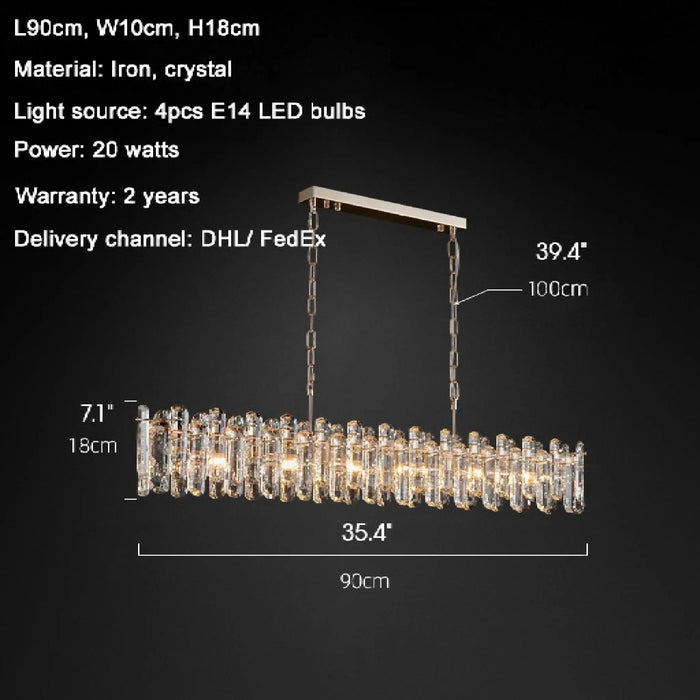 MIRODEMI® Agnana Calabra | Pretty Creative Rectangle Сrystal Ceiling LED Chandelier for Living Room