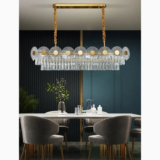 MIRODEMI® Agnone | Creative Rectangle Crystal LED Chandelier for Kitchen