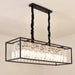 MIRODEMI® Agnosine | Perfect Rectangle Crystal Hanging LED Chandelier for Dining Room