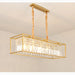 MIRODEMI® Agnosine | Classy Rectangle Crystal Hanging LED Chandelier for Dining Room