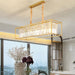 MIRODEMI® Agnosine | Rectangle Crystal Hanging LED Chandelier for Home