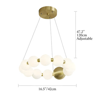 MIRODEMI Agosta | Luxury Small Round White Pearl Chandelier