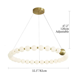 MIRODEMI Agosta | Luxury Large Round White Pearl Chandelier for High Ceiling