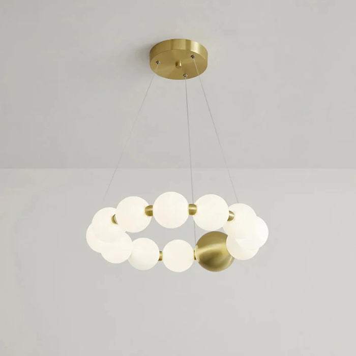 MIRODEMI® Agosta | Luxury Large Round White Pearl Lighting Fixture