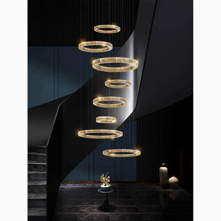 MIRODEMI® Agrate Conturbia | Luxury Crystal Rings Pendant Chandelier for Living Room Illumination