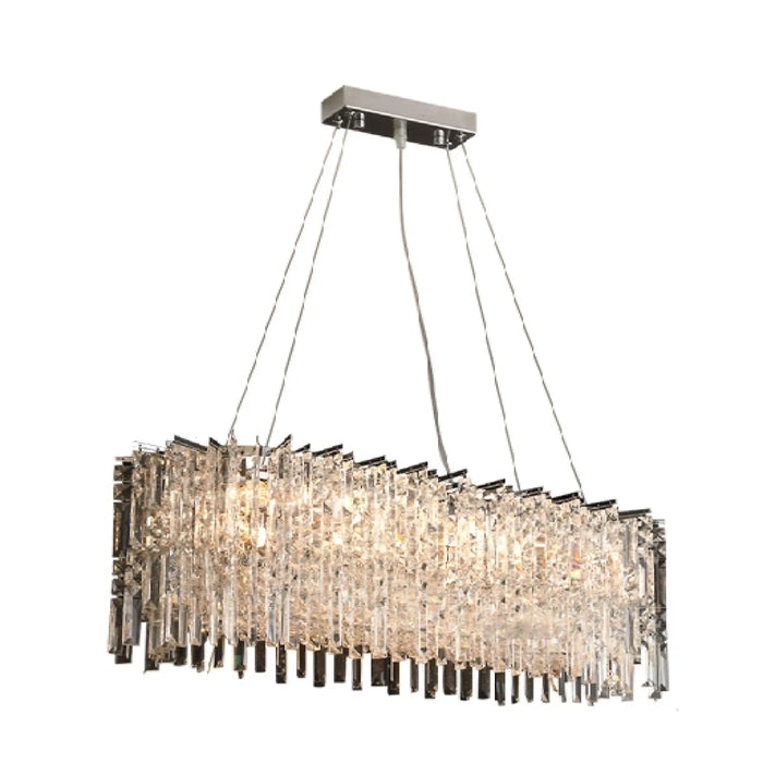MIRODEMI® Agrigento | Beautiful Modern Chrome Crystal LED Chandelier For Dining Room