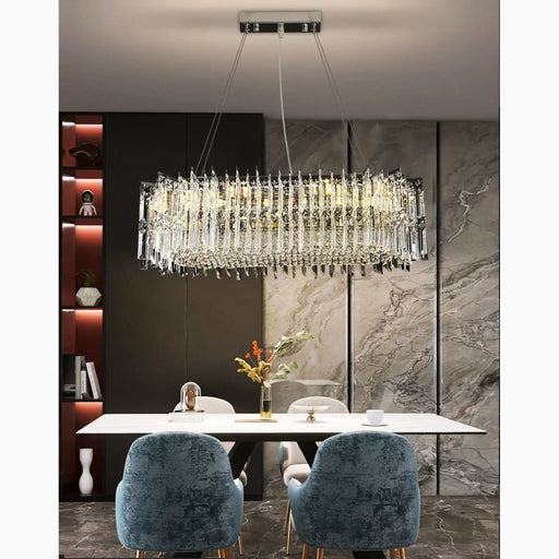 MIRODEMI® Agrigento | Modern Chrome Crystal LED Chandelier For House
