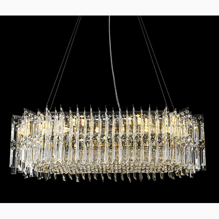 MIRODEMI® Agrigento | Wonderful Modern Chrome Crystal LED Chandelier For Dining Room