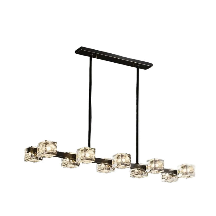 MIRODEMI® Agugliano | Minimalistic Modern Copper Crystal LED Chandelier For Dining Room