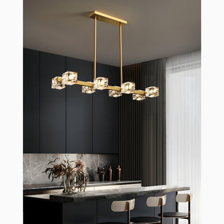 MIRODEMI Agugliano | Modern Copper Crystal LED Chandelier For Kitchen