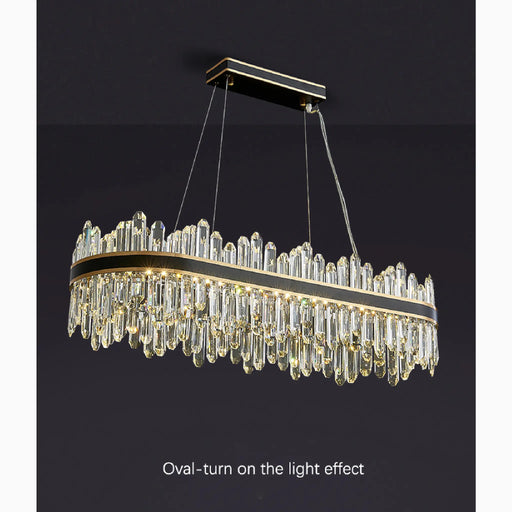 MIRODEMI® Agugliaro | Elite Modern Oval LED Crystal Chandelier for Living Room