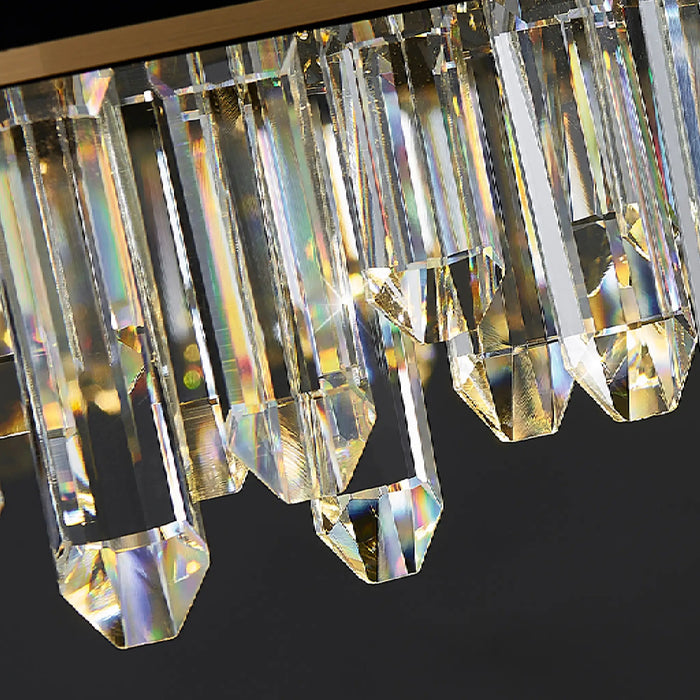 MIRODEMI® Agugliaro | Modern Oval LED Crystal Chandelier for Living Room in Small Details