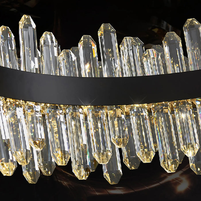 MIRODEMI® Agugliaro | Modern Oval LED Crystal Chandelier for Living Room in Details